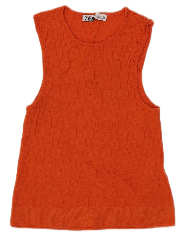 Damski krótki top Zara UK 8 Small Orange Wiskoza