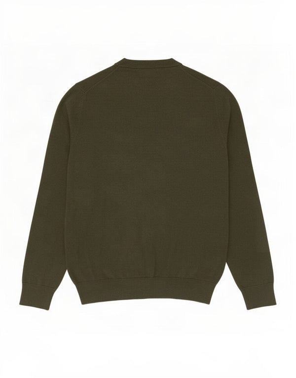 Marks & Spencer Męski sweter z okrągłym dekoltem, duży, bawełniany khaki