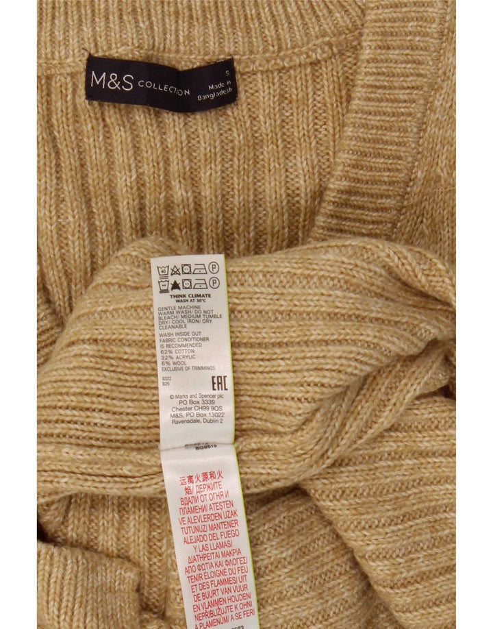Marks & Spencer Damski podkoszulek z kamizelką UK 10, mały, beżowy, bawełniany