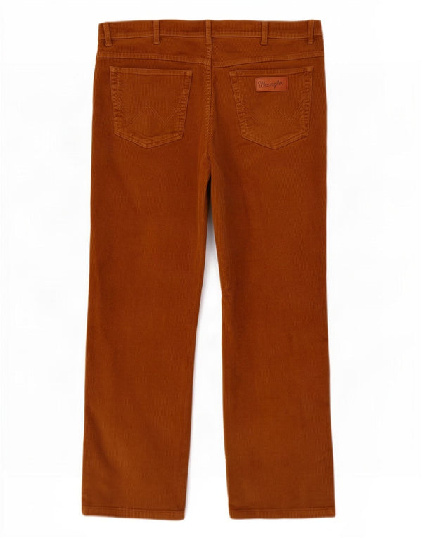 Męskie spodnie sztruksowe Wrangler Texas Straight W36 L32 Brązowa bawełna