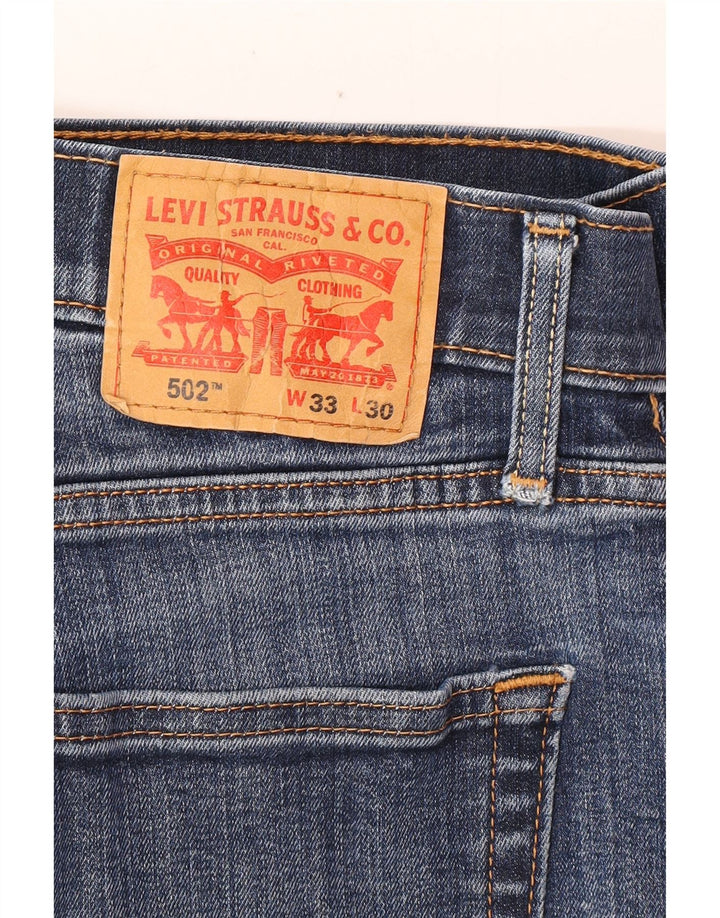 Męskie spodenki jeansowe LEVI'S 502 W33 Średnioniebieskie, bawełniane