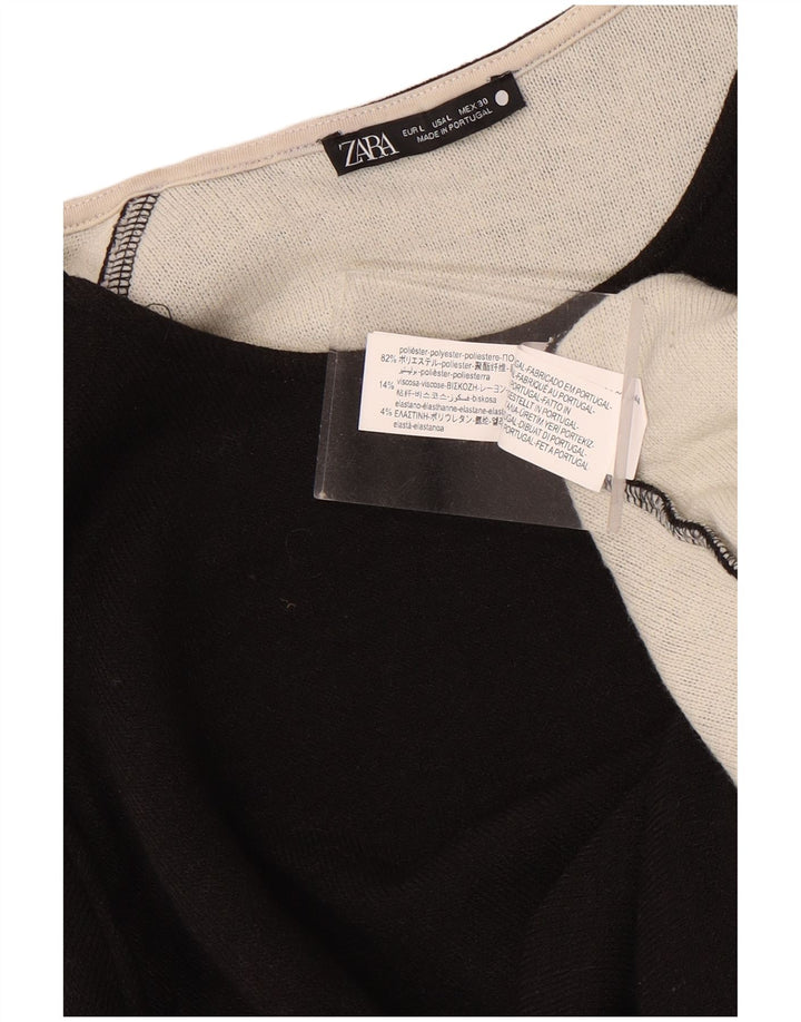 Damski sweter oversize Zara UK 16, duży, czarny poliester