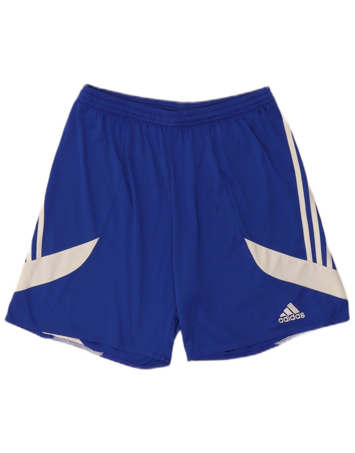 Męskie spodenki sportowe Adidas Climalite, duże, niebieskie, z blokami kolorów, z poliestru