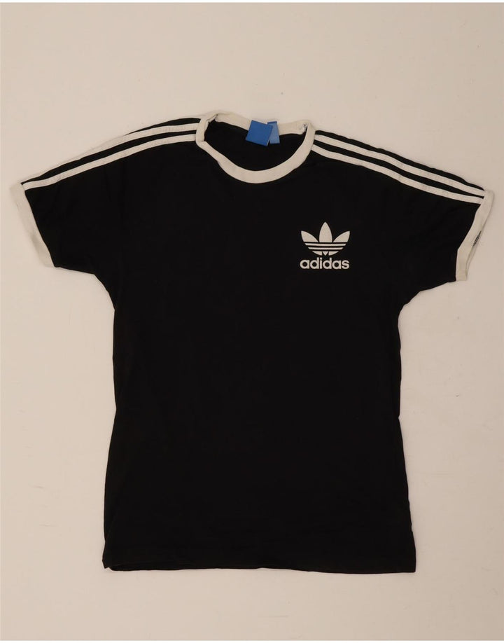 Męska koszulka z grafiką Adidas, średnia, czarna bawełna