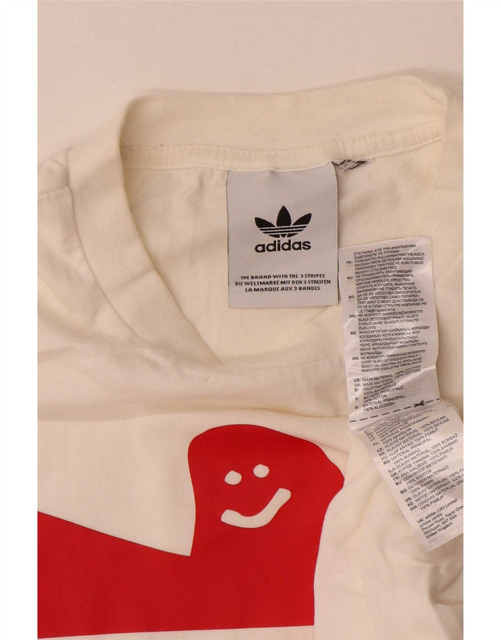 Męska koszulka z grafiką Adidas, mała, biała