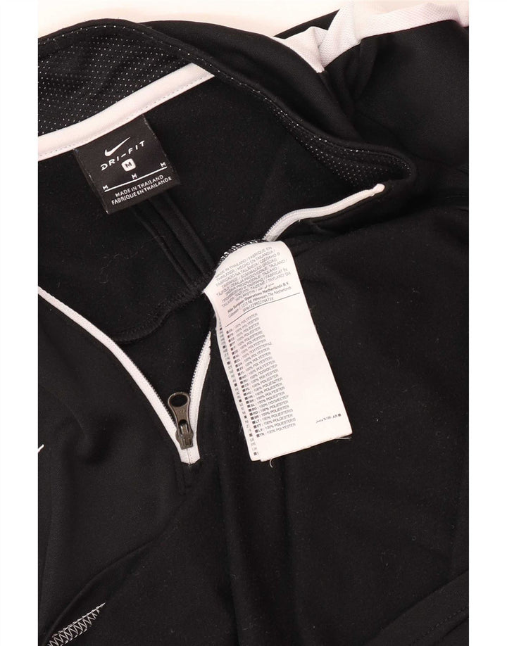 Męski dres Nike Dri Fit z zamkiem błyskawicznym na szyi i średnim czarnym kolorem