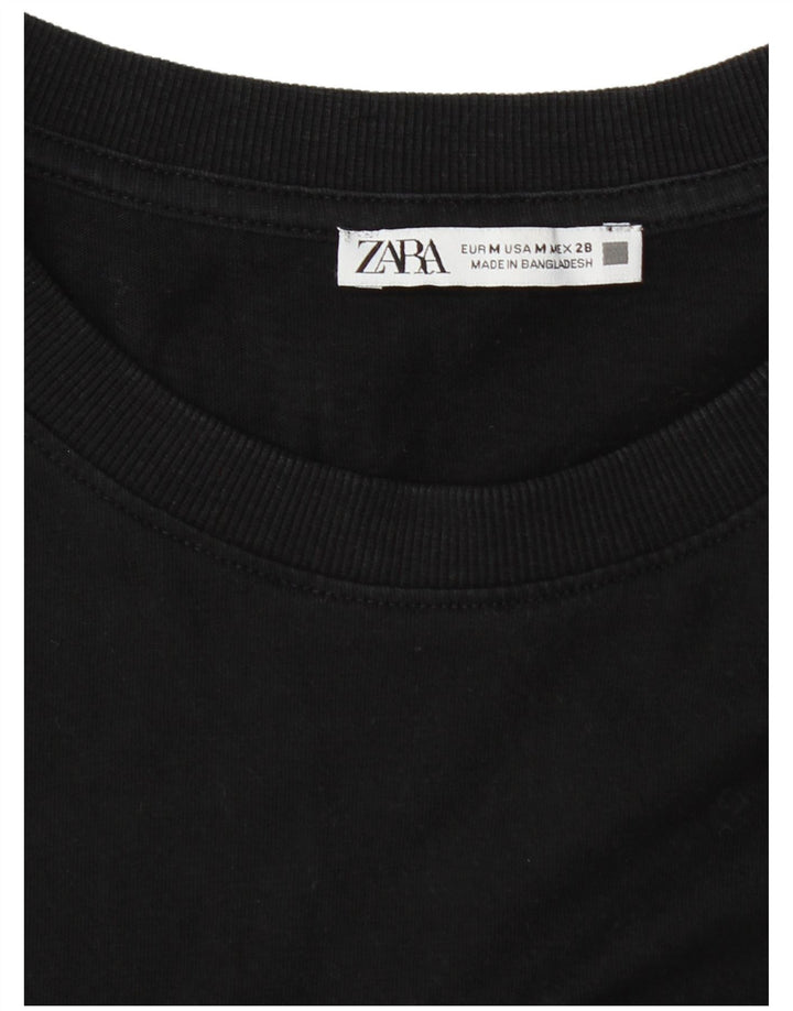 T-shirt damski Zara Top UK 14 Średni czarny