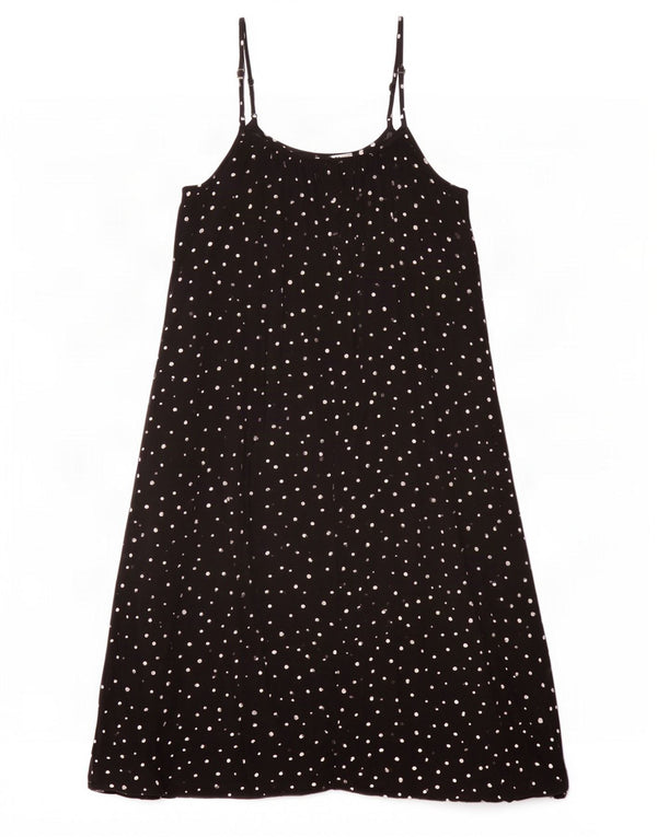 Marks & Spencer Damska sukienka Sundress UK 14, duża, czarna wiskoza w cętki