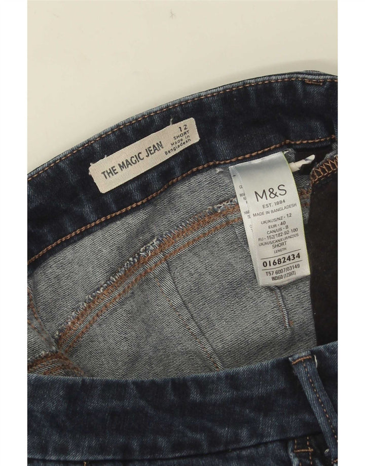Marks & Spencer Damskie jeansy rozkloszowane UK 12 Medium W28 L27 Granatowa bawełna