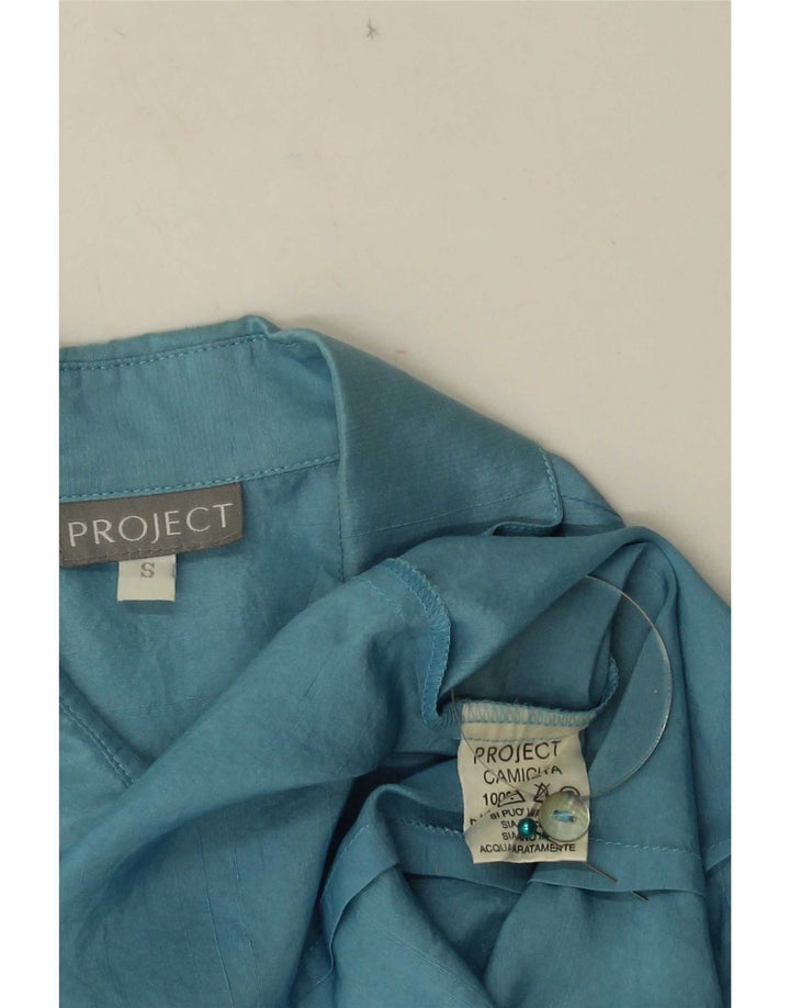 Damska bluzka bez rękawów Project UK 10 Small Blue Silk