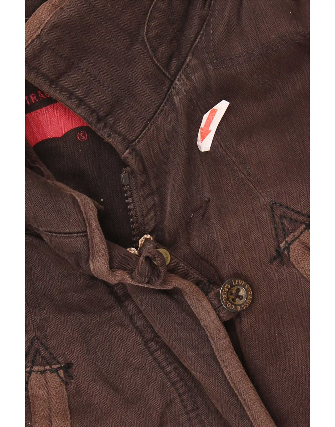 Damska kurtka wiatrówka Levi's UK 10 Small Brown w jodełkę