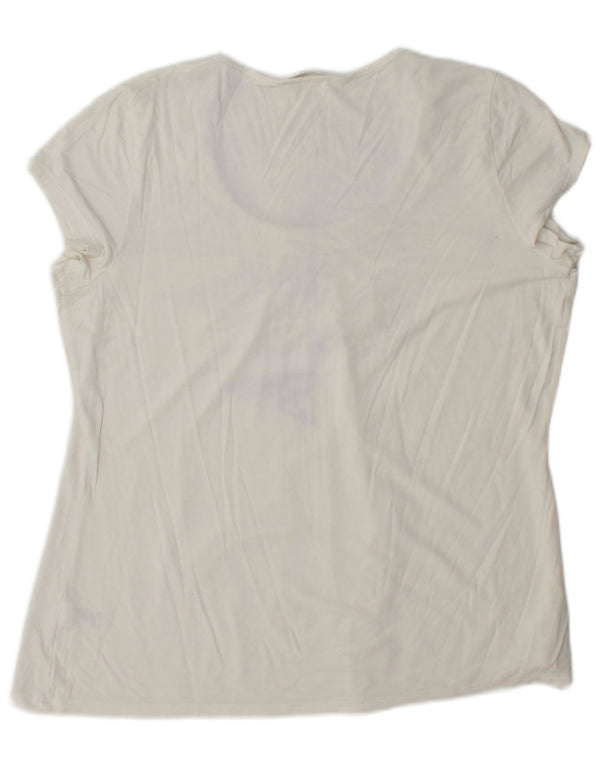 T-shirt damski Marks & Spencer Top UK 16 Large, biała wiskoza
