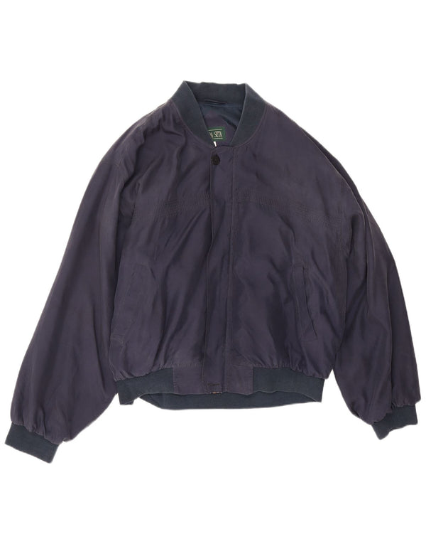 Męska kurtka bomberka Vintage UK 44 2XL Granatowy jedwab