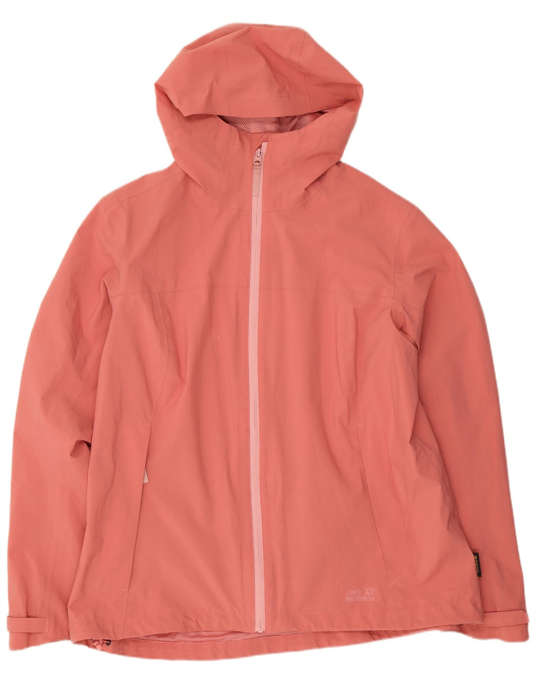 Damska kurtka przeciwdeszczowa z kapturem Jack Wolfskin UK 18 XL, różowy poliester