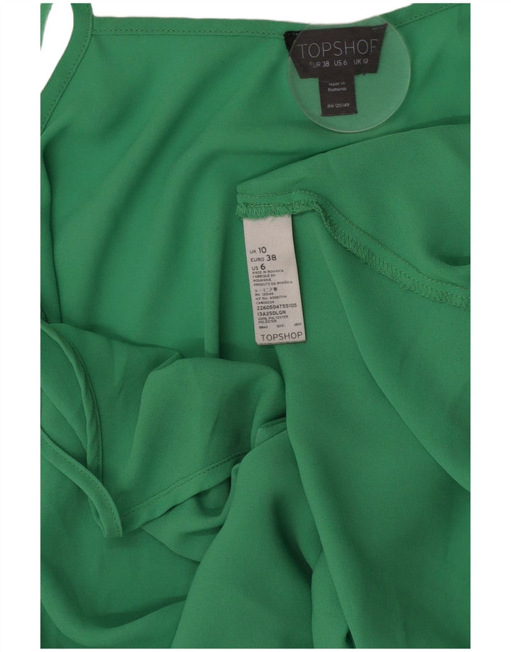 Topshop damski top na ramiączkach UK 10, mały, zielony, poliester