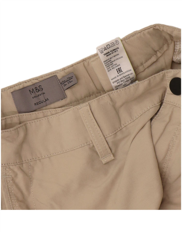 Marks & Spencer Męskie proste spodnie cargo W36 L29 Beżowa bawełna