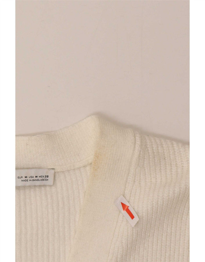 Sweter damski Zara UK 12, średni, biały, wiskoza