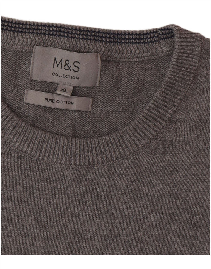 Marks & Spencer Męski sweter z okrągłym dekoltem XL, szary