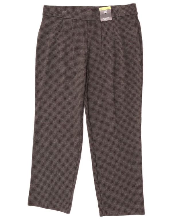 Marks & Spencer Damskie spodnie codzienne z wysokim stanem UK 16, duże, W34 L26, szare