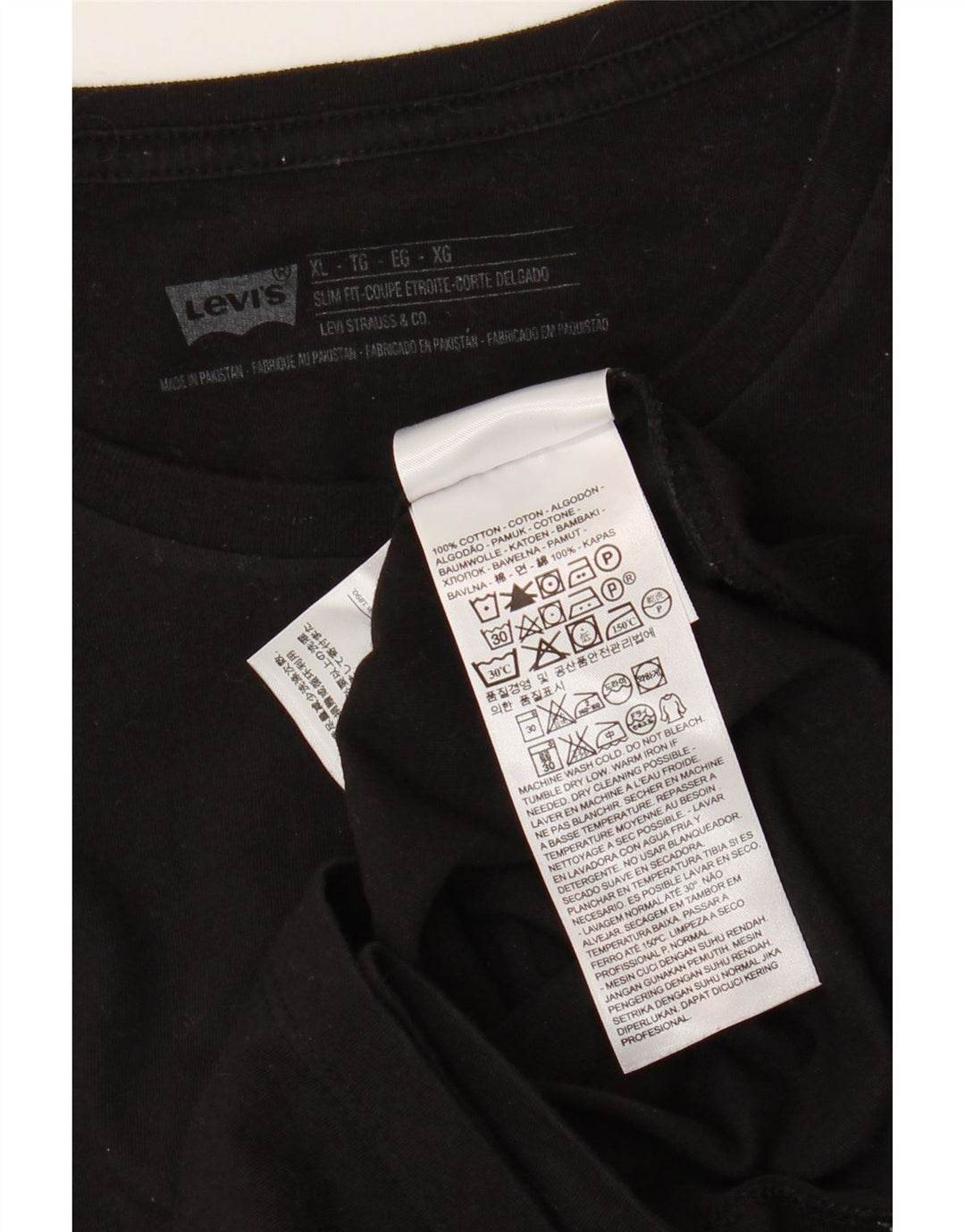 Męski t-shirt LEVI'S o dopasowanym kroju, XL, czarny, bawełniany