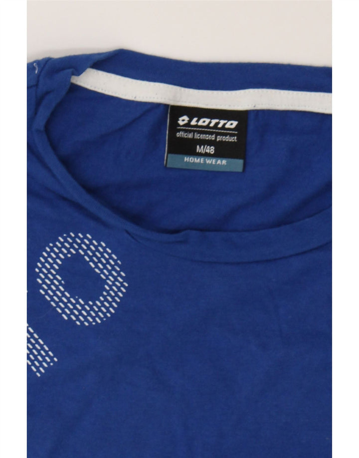 LOTTO Mens Graphic T-Shirt Top IT 48 Medium Blue Cotton Vintage Lotto and Second-Hand Lotto from Messina Hembry 