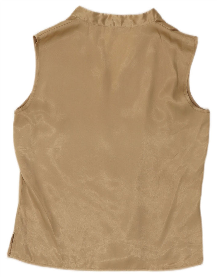 Marks & Spencer Damska bluzka bez rękawów Top UK 10 Small Gold Poliester