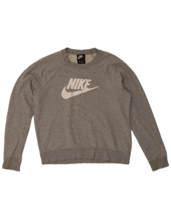Damska bluza z grafiką Nike, UK 14, średnia szara bawełna