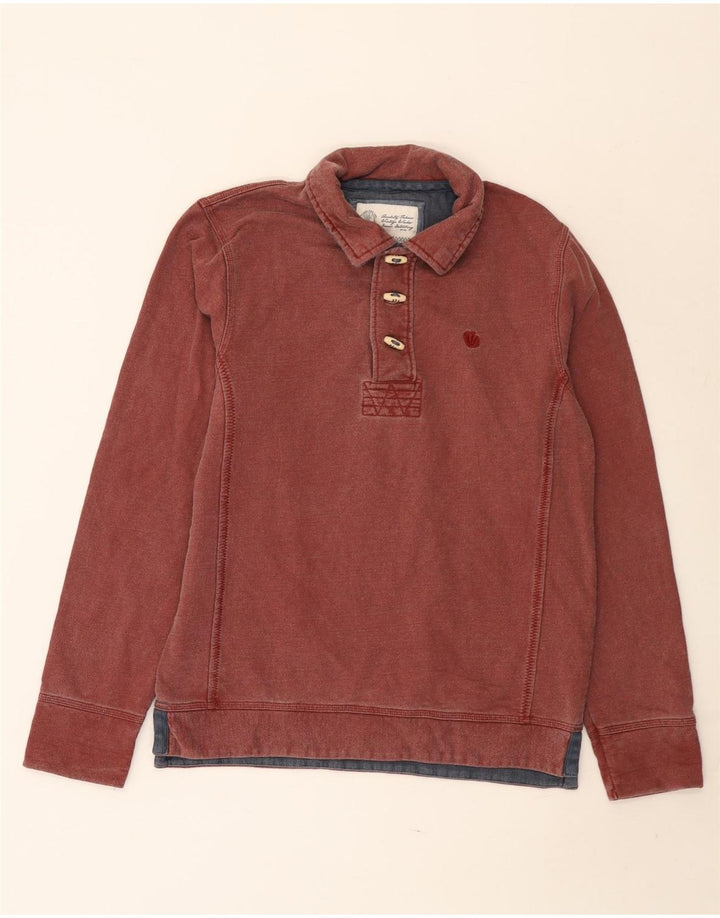 Męska bluza polo Fat Face Jumper, mała czerwona bawełna