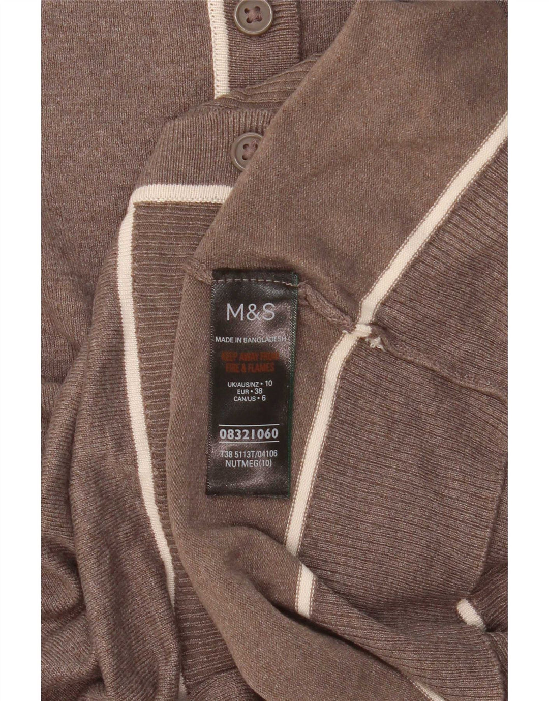 Marks & Spencer Damski sweter kardigan UK 10 Small Brown Wiskoza
