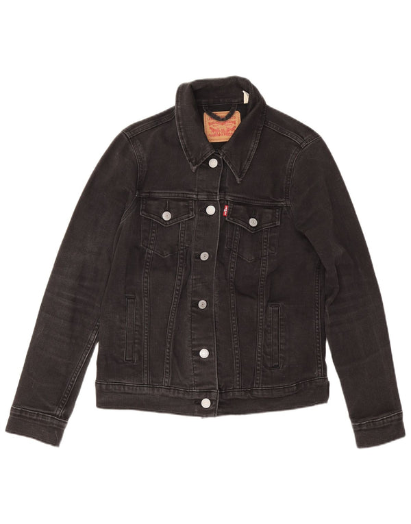 Levi's Womens Oversized Denim Jacket UK 6 XS Black Cotton