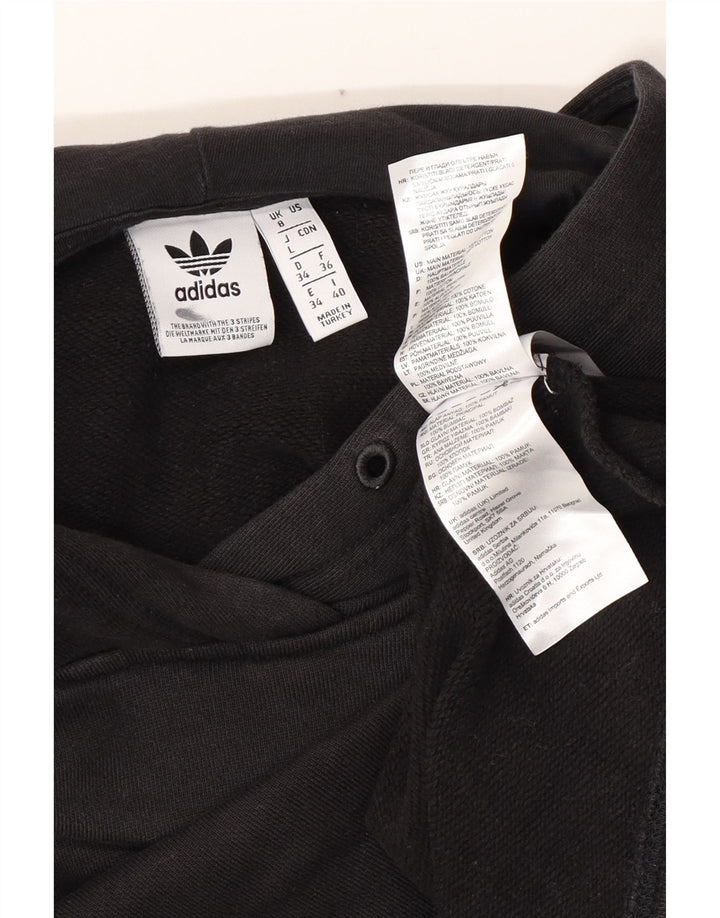 Damski sweter oversize z kapturem ADIDAS, UK 8, mały, czarny, bawełniany