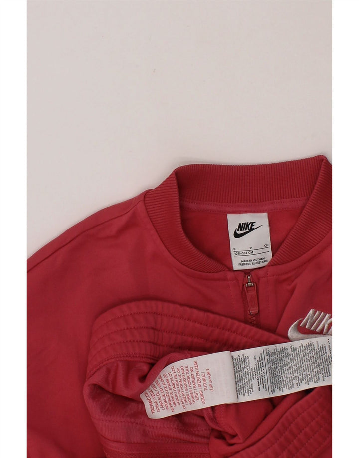 NIKE Girls Graphic Tracksuit Top Jacket 8-9 Years Small  Red Polyester Vintage Nike and Second-Hand Nike from Messina Hembry 