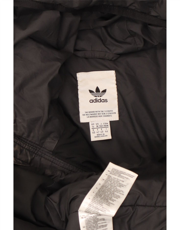 Damska ocieplana kurtka z kapturem ADIDAS UK 14, średni czarny poliester