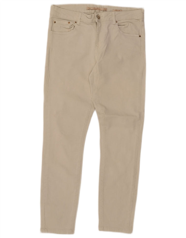 Damskie spodnie typu slim casual Zara EU 38 Small W28 L26 Off White