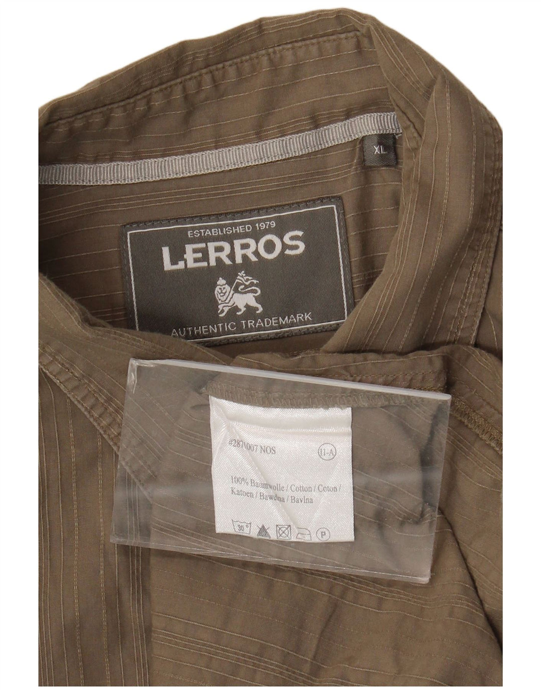Koszula męska Lerros XL, bawełniana w paski w kolorze khaki