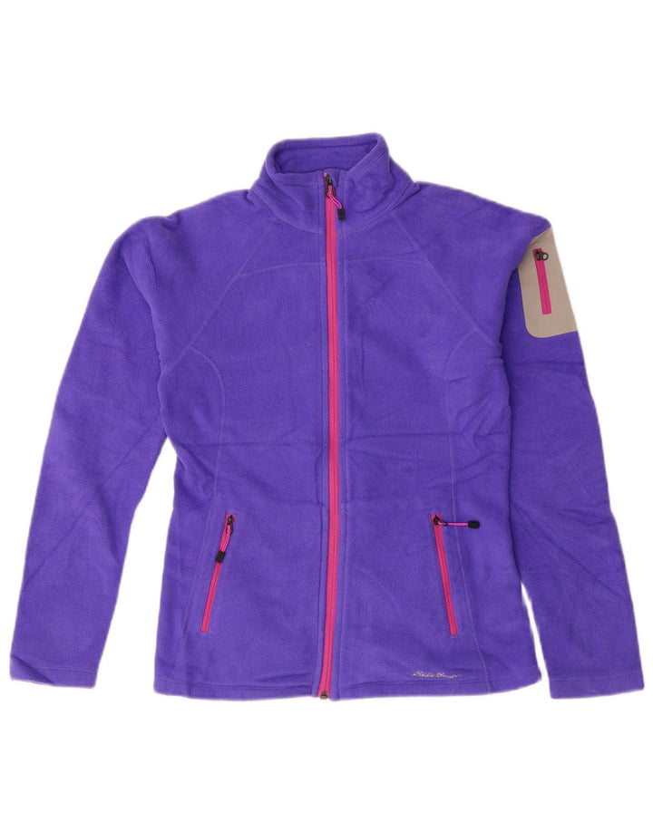 Damska kurtka polarowa EDDIE BAUER UK 6 XS Fioletowy poliester z blokami kolorów