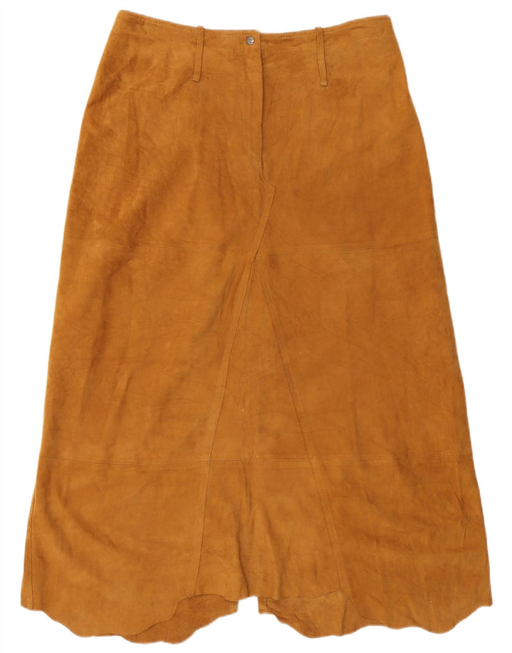 Conbipel Damska spódnica w kształcie litery A z wysokim stanem IT 48 XL W32 Brązowa skóra