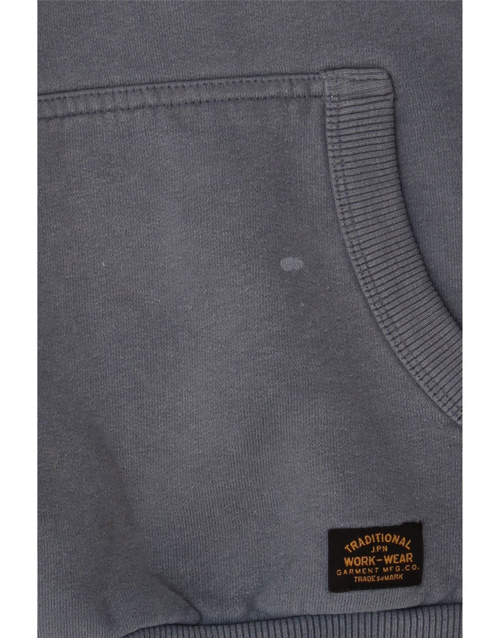 Męski sweter z kapturem Superdry, mały, niebieski, bawełniany