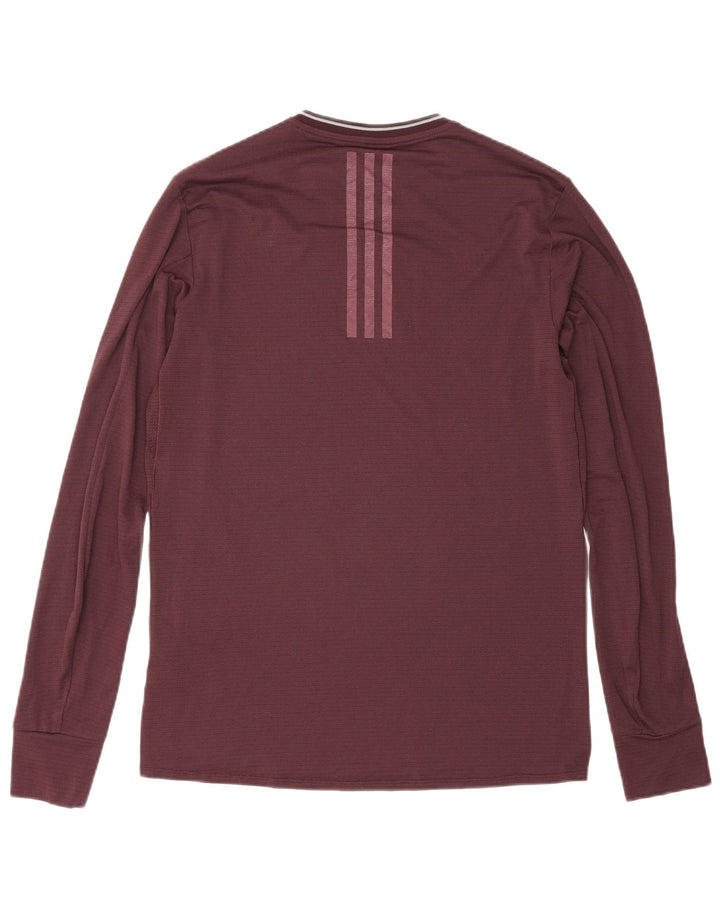 Adidas Męskie Climacool Top z długim rękawem, mały, bordowy poliester