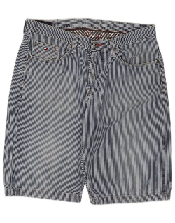 Męskie spodenki jeansowe Tommy Hilfiger W34, duże, bawełniane w niebieskie paski