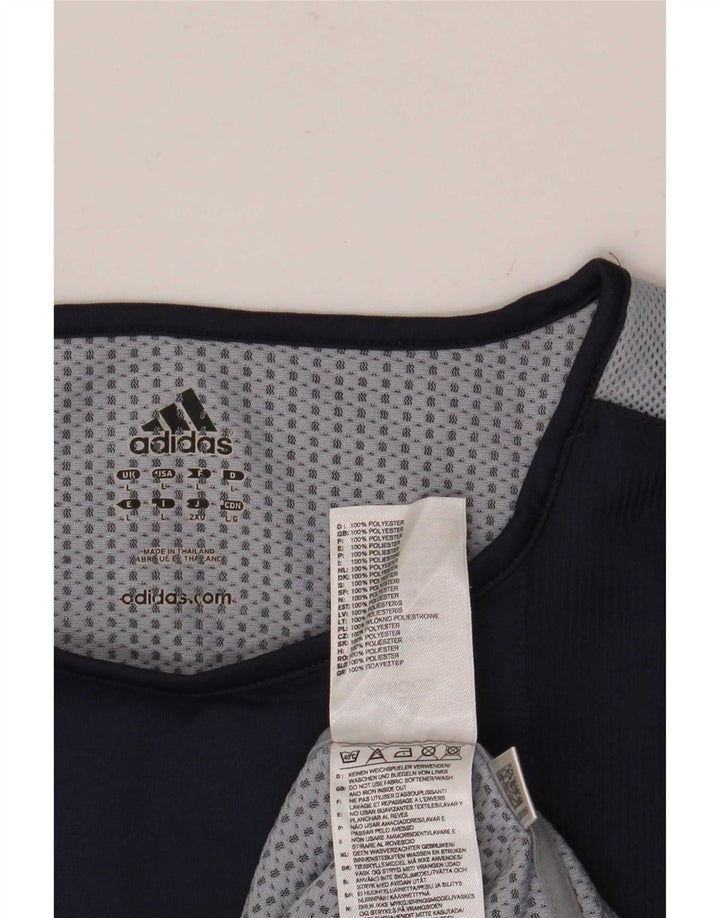Adidas Męska kamizelka Climacool Top, duża, granatowa, z blokami kolorów, poliestrowa