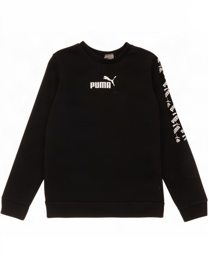 Chłopięca bluza z grafiką Puma, 11-12 lat, czarna, bawełniana