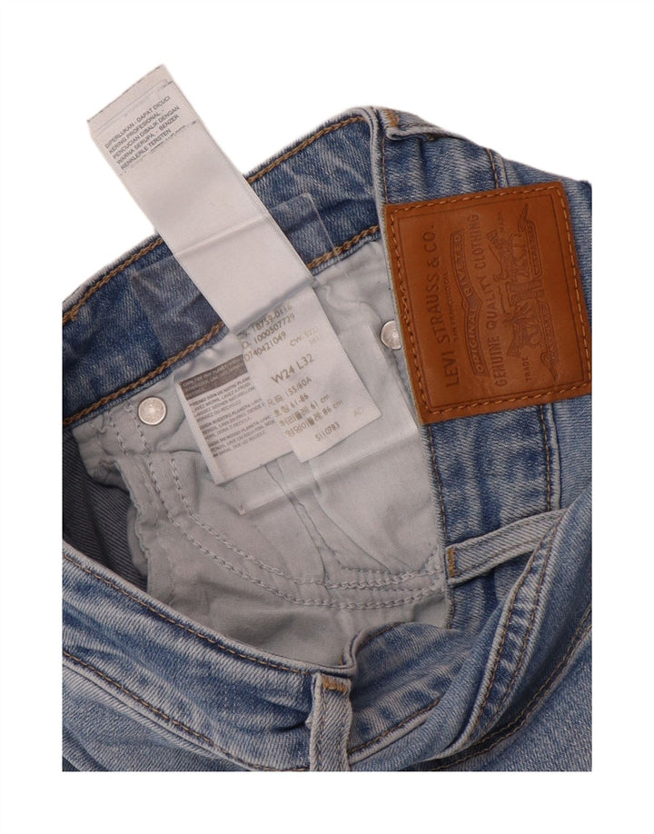 Damskie dżinsy Levi's 725 z wysokim stanem Bootcut W24 L28 Niebieska bawełna