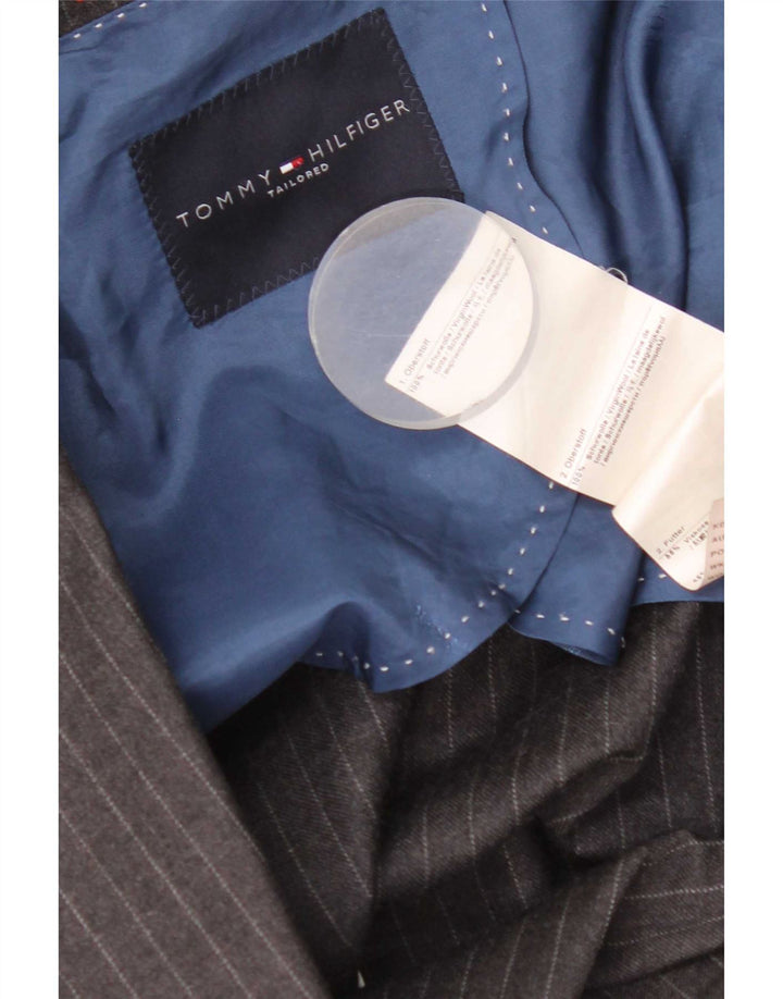 Męska marynarka zapinana na 2 guziki Tommy Hilfiger IT 56 3XL Szara w prążki