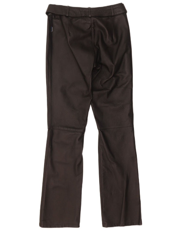 Damskie spodnie skórzane Bootcut Tom Tailor EU 34 XS W28 L32 Czarna skóra
