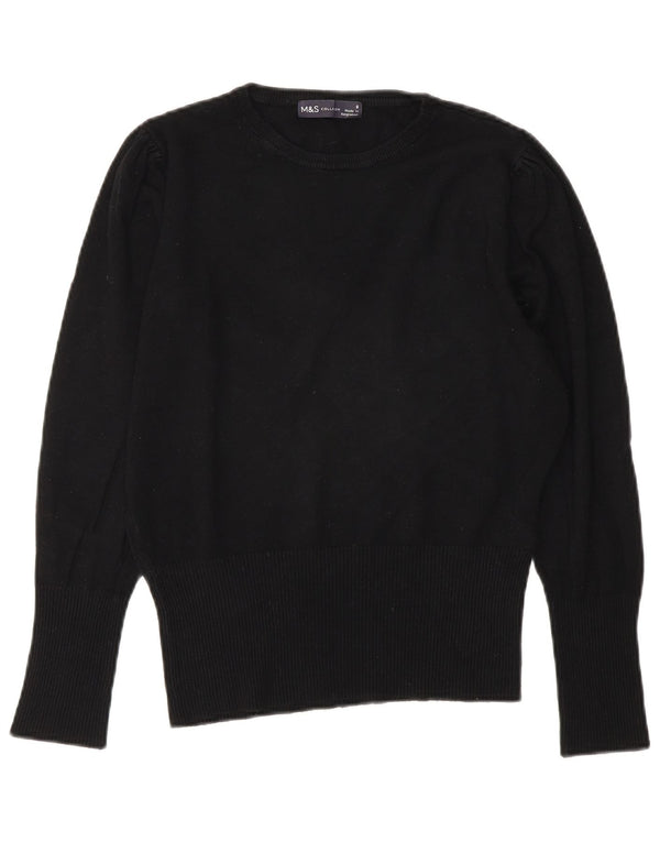 Marks & Spencer Damski sweter z dekoltem w łódkę, UK 8 Small, czarna wiskoza