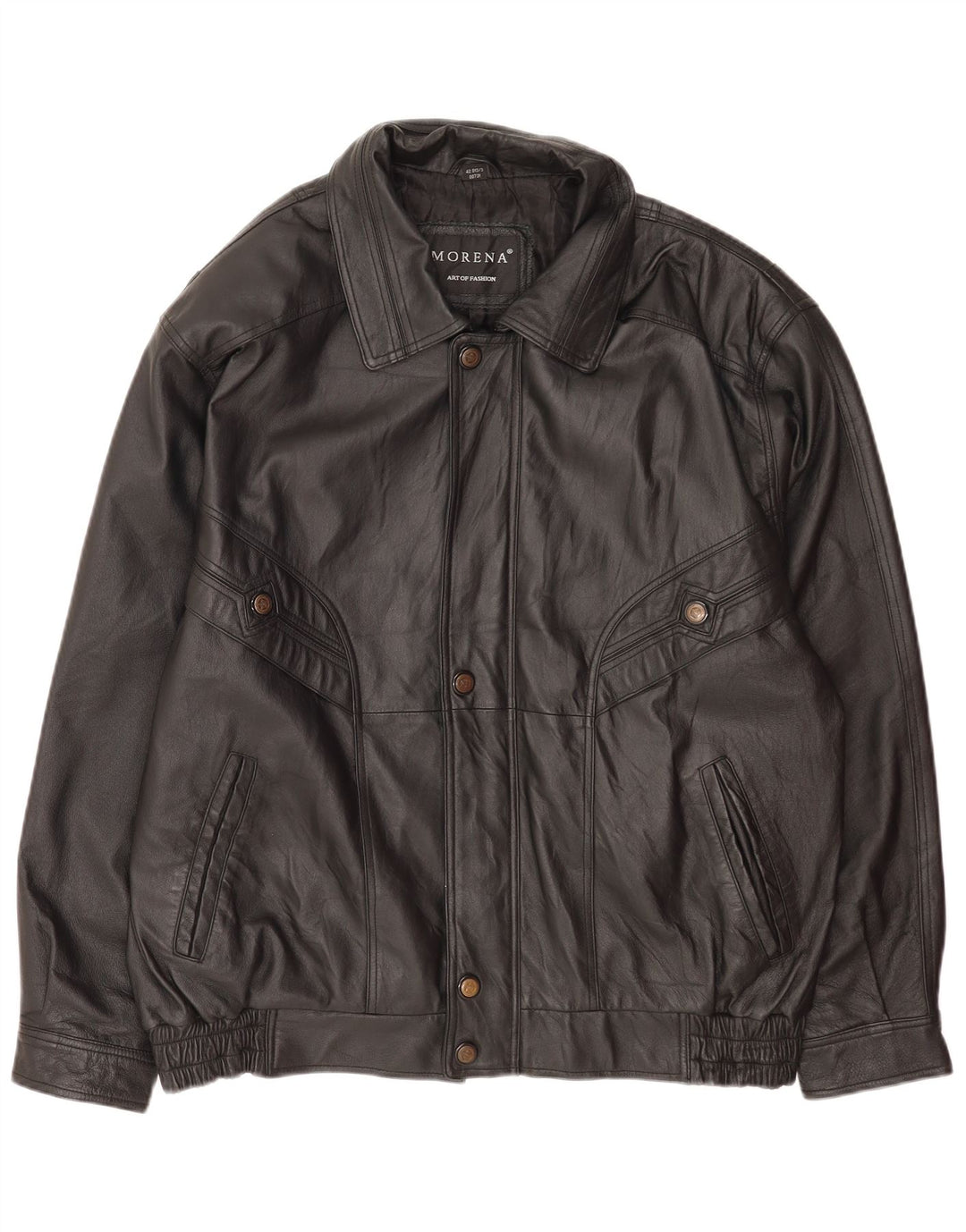 Męska kurtka skórzana Morena UK 42 XL Czarna skóra