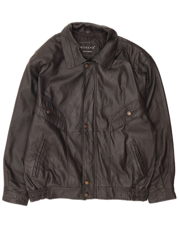 Męska kurtka skórzana Morena UK 42 XL Czarna skóra