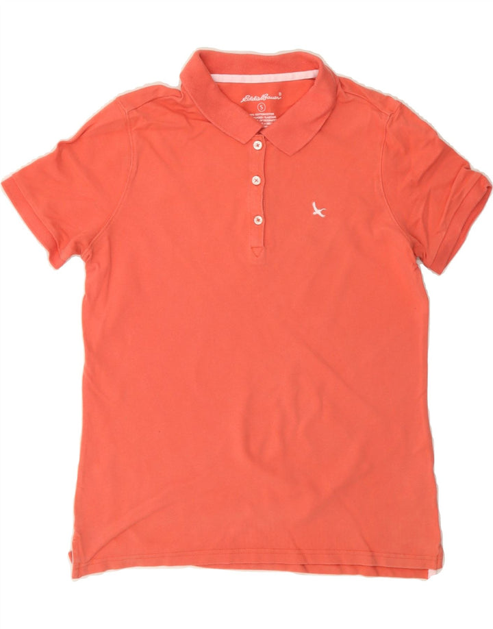 EDDIE BAUER Womens Polo Shirt UK 10  Small Orange Cotton Vintage Eddie Bauer and Second-Hand Eddie Bauer from Messina Hembry 