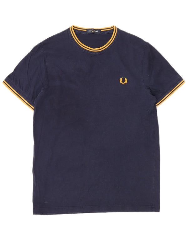 T-shirt męski Fred Perry, mały, granatowy, bawełniany